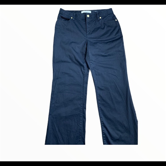 LIZ CLAIBORNE Jackie Straight Leg Trousers With Pockets Black Size 8 - Picture 7 of 12